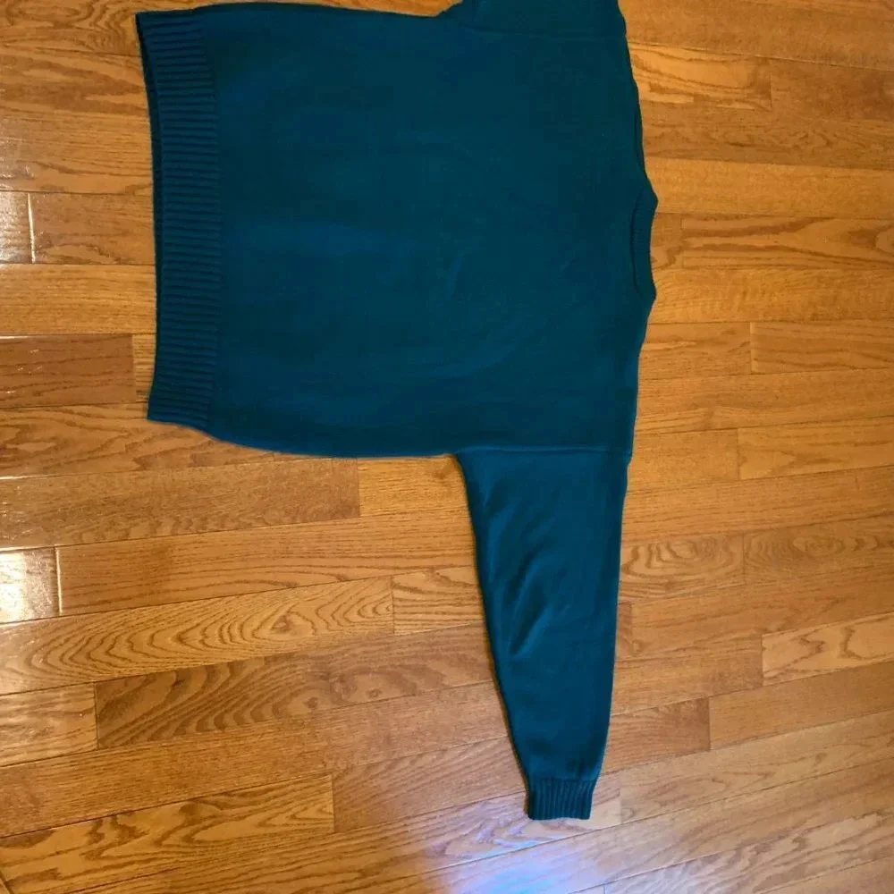 Vintage 90s Eddie Bauer Mens Large 100% Cotton Knit Dad Sweater Green